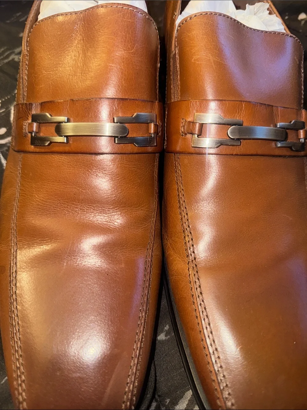 Men's Steve Madden Tan Leather Slip-On Dress Loafers